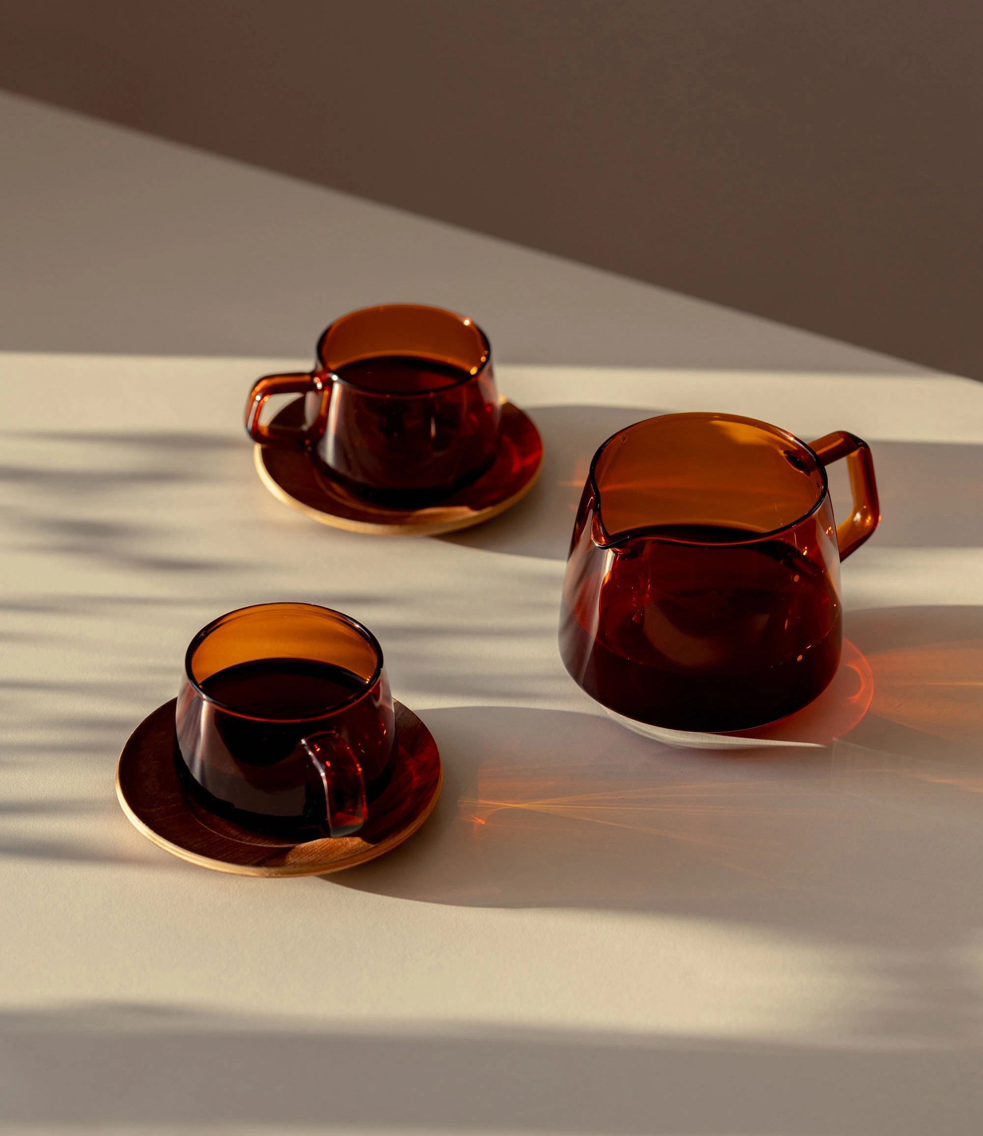 Sepia Cup is a glass cup from the japanese brand Kinto. The item is coming in the popular amber color which fits well the nostalgic shape of the product. The product can hold 270ml of liquid.